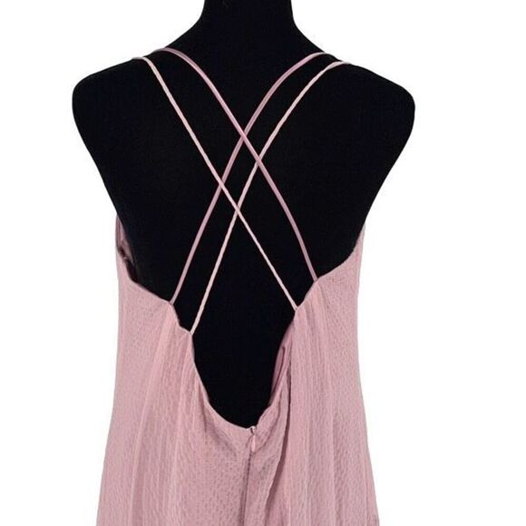 Symbiose by Hinda A Womens Crisscross Chiffon Cocktail Dress Pink Medium NWT - Picture 5 of 9